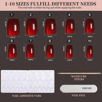 Thumbnail for FANDAMEI Cat Eye Press On Nails, 6 Colors Press On Nails Short Square, Natural Fake Nails Fine Diamond Shine, Glossy Ombre, Cat Eye Press on Nails for Women with Salon Quality, Press on Nails Kit