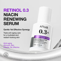 Thumbnail for Anua Retinol Serum for Anti-Aging, Textured skin | 0.3% Retinol, 5% Niacinamide, 20+Soothing Ingredients Gentle for Beginner (30ml /1.01 fl.oz.)