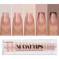 Thumbnail for Btartboxnails Xcoattips Press On Nails Fre gel nail wraps – french long – CrazyGels