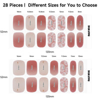 Thumbnail for DUKASOU Semi Cured Gel Nail Strips | 28 pcs Gel Nails Strips Work with Any UV Lamps, Long Lasting UV Nail Nail Nail Wraps for Women DIY Nails Nail Wraps(Pink Flower)