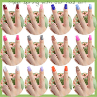 Thumbnail for FANDAMEI 24 Colors Press on Nails Square, 24 Packs 576PCS Press on Nails Medium Glossy, Lightweight Natural Fake Nails Full Cover, False Nails with Glue, Short Square Acrylic Press on Nails