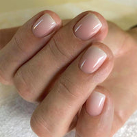 Thumbnail for Extra Short Press on Nails Square Nude Ombre Fake Nails Press ons White Glue Stick on Nails with Designs Full Cover Acrylic Glossy Artificial Cute False Nail for Women Girls 24 Pcs