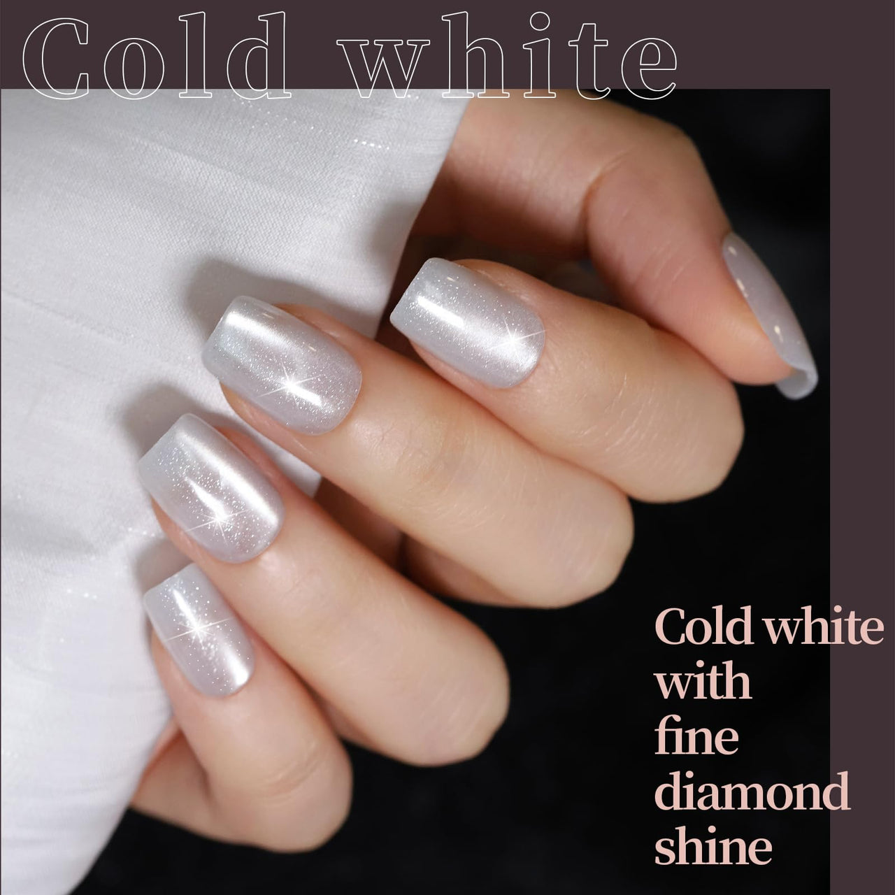 FANDAMEI Cat Eye Press On Nails, 6 Colors Press On Nails Short Square, Natural Fake Nails Fine Diamond Shine, Glossy Ombre, Cat Eye Press on Nails for Women with Salon Quality, Press on Nails Kit