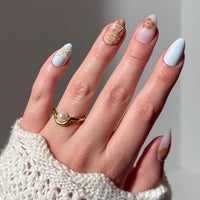 Thumbnail for Glamnetic Press On Nails - Sea Star | Short Almond Seashell Nails with 3D Nail Art, Reusable Summer Nails | 15 Sizes - 30 Nail Kit with Glue