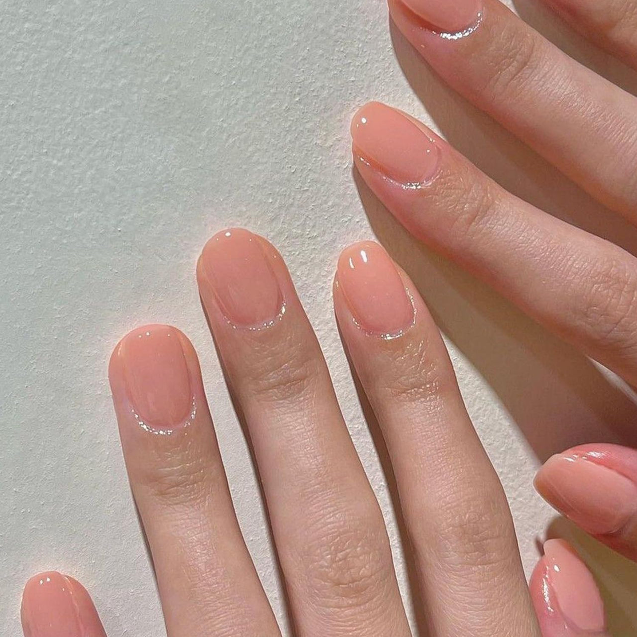 GLAMERMAID Extra Short Press on Nails, Nude Pink Fake Nails Short Squoval, Natural Round Square Glue on Nails Glossy Gel, Acrylic Metal False Nail Kits for Women, Reusable Stick on Full Cover Nails