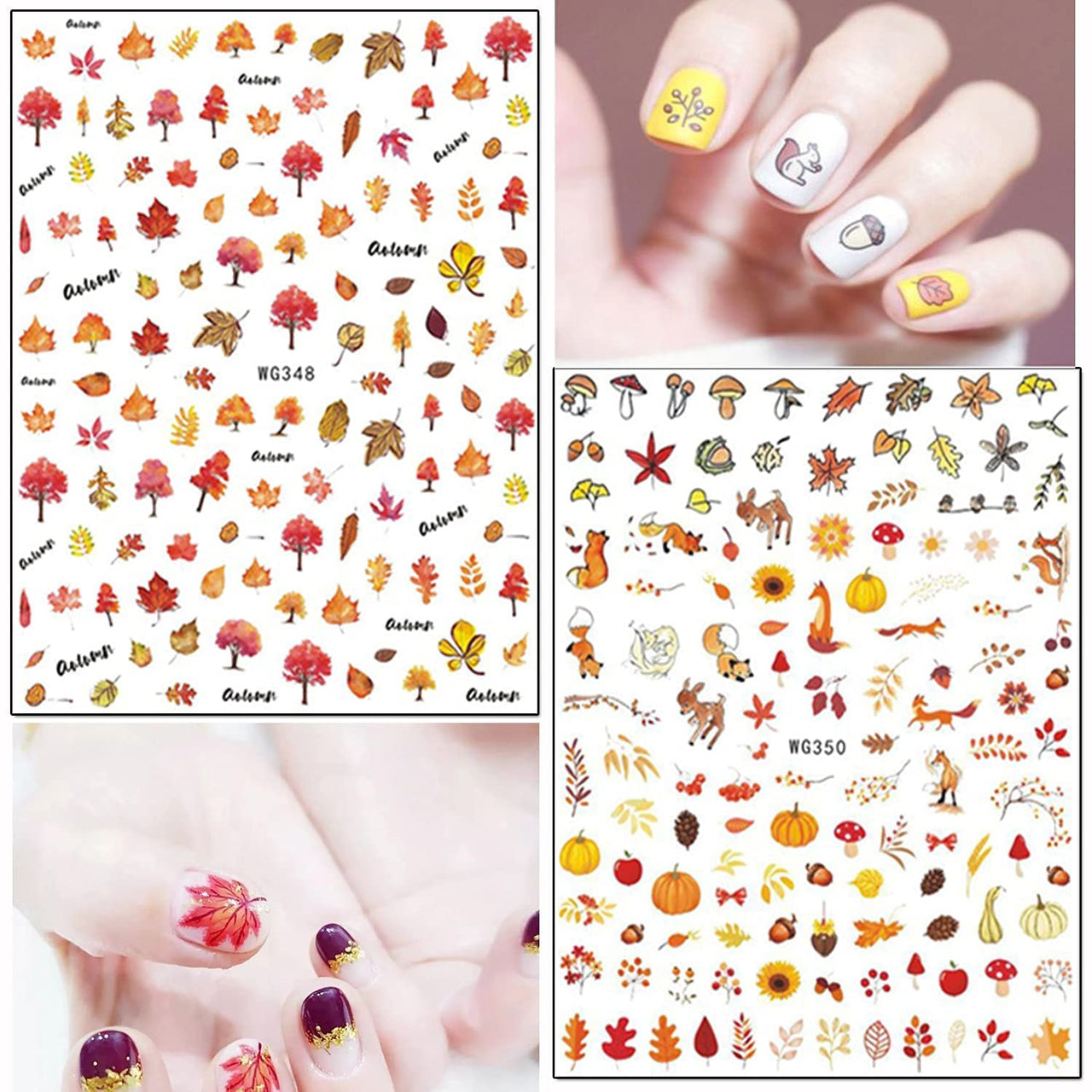 12 Sheets Flowers Nail Art Nail Nail Wraps with 8 Sheets Thanksgiving Nail Art Nail Nail Wraps