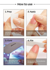 Thumbnail for ohora Premium Semi Cured Gel Nail Strips (N Ruby French) - Red, French