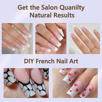 Thumbnail for Misssix French Gel Nail Tips, 240Pcs French Tip Press on Nails Long Square Pink, No Need to File Tips Pre-lasting, Fake Nails for Nail Art DIY 15 Sizes