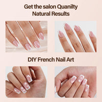 Thumbnail for Vansiho Deep French Gel Nail Tips, gel nail wraps – french long – CrazyGels