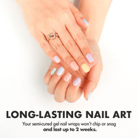 Thumbnail for MOYOU LONDON Semi Cured Gel Nail Strips - 20 Pcs. Nail Nail Wraps for Salon-Quality Manicure - Works with Any UV Lamp - Easy to Apply, Trim, & Remove Gel Nail Nail Wraps