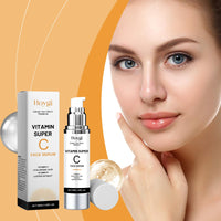 Thumbnail for Hoygi Vitamin Super C face serum with packaging and a model applying the serum.
