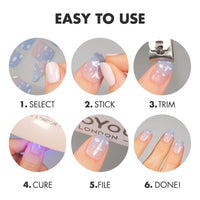 Thumbnail for MOYOU LONDON Semi Cured Gel Nail Strips - 20 Pcs. Gel Nail Wraps for Salon-Quality Manicure - Works with Any UV Lamp - Easy to Apply, Trim, & Remove Nails Stickers