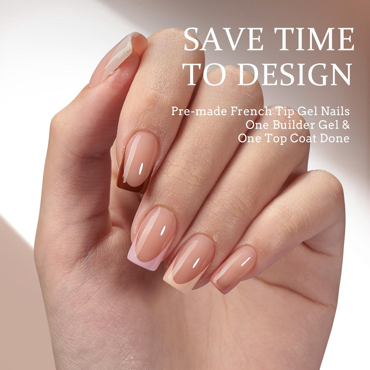 Btartboxnails Xcoattips Press On Nails Fre gel nail wraps – french long – CrazyGels