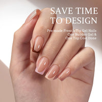 Thumbnail for Btartboxnails Xcoattips Press On Nails Fre gel nail wraps – french long – CrazyGels