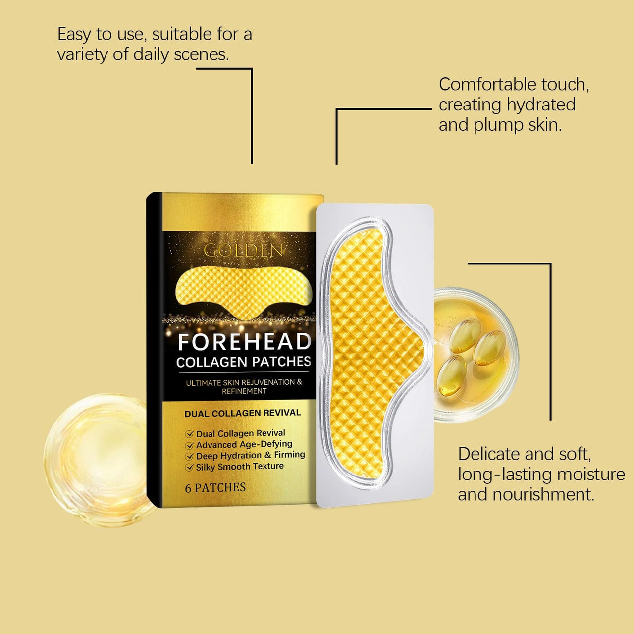 BAYUELSWU Forehead Wrinkle Patches for Anti-Wrinkle, 12pcs Facial Wrinkle Patches Jelly Pads with Collagen, Softening Fine Lines, Disposable Face Tape for a Youthful, Firmer, and Smoother Appearance