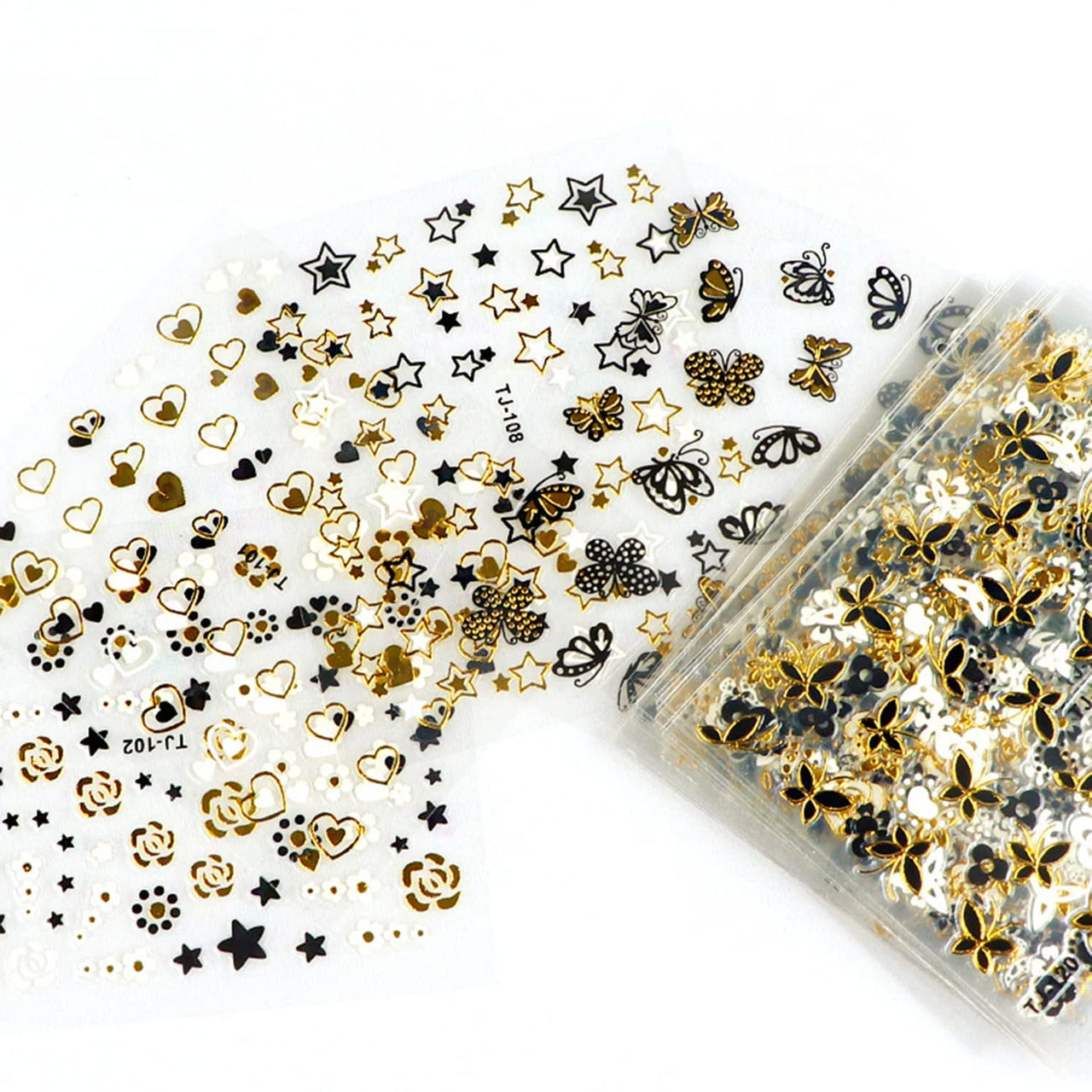 30 Sheets Gold Nail Nail Nail Wraps and 12 Sheets Gold Nail Nail Nail Wraps