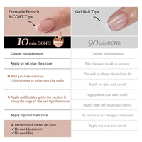 Thumbnail for BTArtboxnails XCOATTIPS French Tip Press on Nails - Skin Tones Short Fall Press On Nails Square, Soft Gel Nail Tips with Nail Gel, French Protecting Duo, Nail Lamp, All in One Fake Nail Extension Kit | Premium Nail Wraps