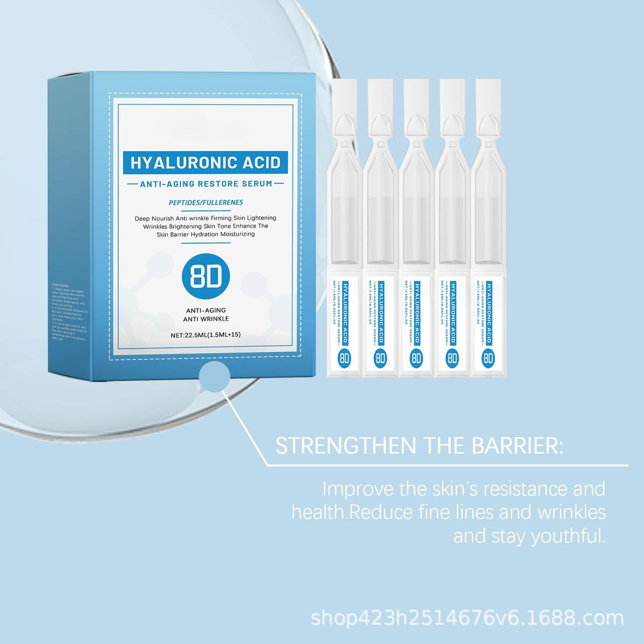15 Hyaluronic Acid Ampoules with Peptides