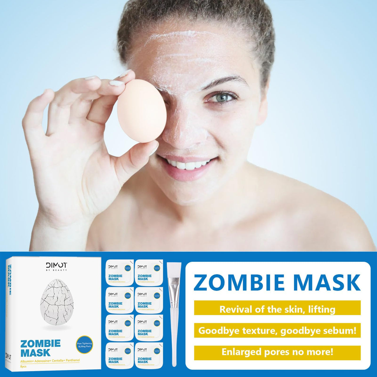 YIKESHU Zombie Facial Mask 8 Pack, Zombie Pack Face Mask, Hoygi Zombie Pore Cleansing Mask for Pore Tightening & Lifting Deep Cleansing