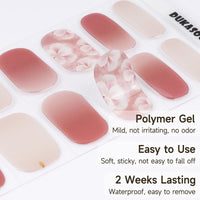 Thumbnail for DUKASOU Semi Cured Gel Nail Strips | 28 pcs Gel Nails Strips Work with Any UV Lamps, Long Lasting UV Nail Nail Nail Wraps for Women DIY Nails Nail Wraps(Pink Flower)