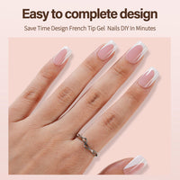 Thumbnail for Vansiho Deep French Gel Nail Tips, gel nail wraps – french long – CrazyGels