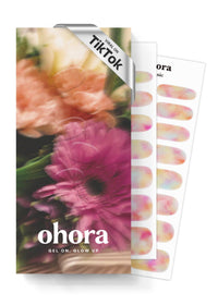 Thumbnail for ohora Semi Cured Gel Nail Strips (N Floral Fantasy) - Rainbow, Ombre, Works with Any UV/LED Lamps, Salon-Quality, Long Lasting, Easy to Apply & Remove - Includes 2 Prep Pads, Nail File & Wooden Stick