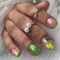 Thumbnail for 144 Pcs Press on Nails Short Square Fake Nails Flower False Nails with Designs Spring Summer Floral Glue on Nails Full Cover Glossy Acrylic Stick on Nail for Women Manicure 6 Packs