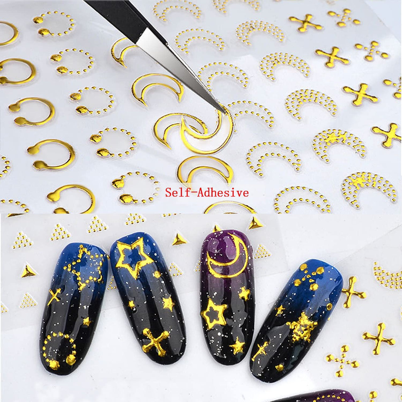 30 Sheets Gold Nail Nail Nail Wraps and 12 Sheets Gold Nail Nail Nail Wraps