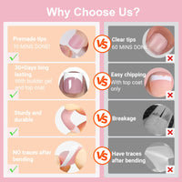 Thumbnail for Toe Nail Press Ons, French Tips gel nail wraps – french long – CrazyGels