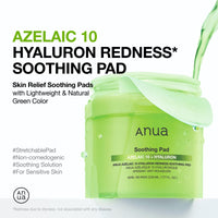 Thumbnail for Anua Azelaic 10 Hyaluron Redness Soothing Pad, Troubled & Spot Care with Korean toner pads, Quick & Easy Stretchable Facial Mask with Azelaic acid, Hyaluronic Acid, Korean Skin Care (90 pads)