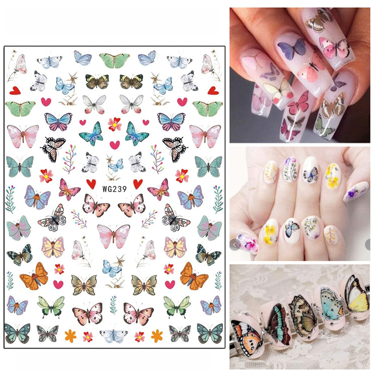 8 Sheets Luminous Nail Nail Nail Wraps and 8 Sheets Butterfly Nail Nail Nail Wraps
