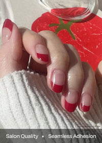Thumbnail for ohora Premium Semi Cured Gel Nail Strips (N Ruby French) - Red, French
