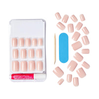 Thumbnail for KISS Gel Fantasy, Press On Nails, Nail glue included, 'Midnight Snacks', Dark Black, Short Size, Squoval Shape, Includes 28 Nails, 2g glue, 1 Manicure Stick, 1 Mini File