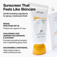Thumbnail for Anua Ultimate Glow Protection Duo, Zero-Cast Moisturizing Finish Sunscreen + Niacinamide 10 + TXA 4 Serum, SPF 50,No White Cast, Facial Serum for face, Korean skincare Set
