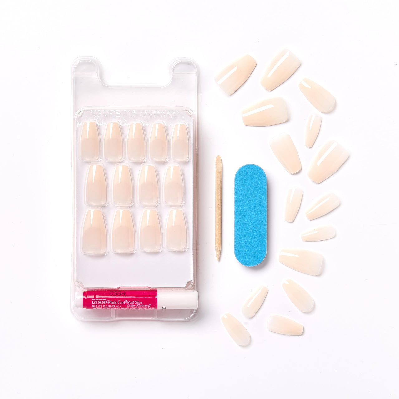 Kiss Salon Acrylic French Manicure Set, gel nail wraps – french long – CrazyGels