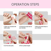 Thumbnail for VOTACOS Nail Polish Strips for Toes, No UV Needed, Toe Nails Stickers White Flower French Toenail Gel Nail Strips Pedicure Full Nails Wraps for Women with 1 Wooden Stick, 1 Nail File & 2 Prep Pad