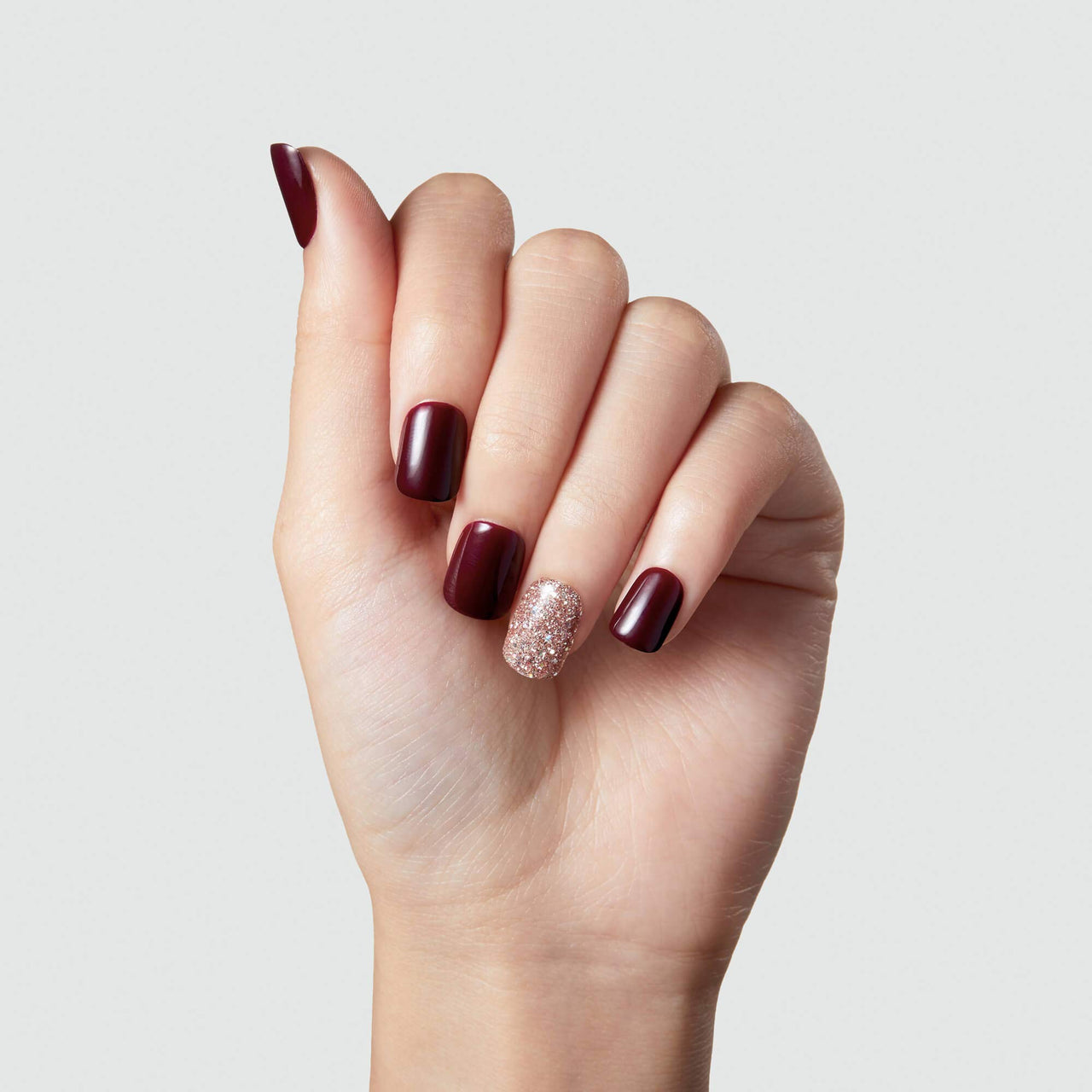 KISS imPRESS No Glue Mani Press On Nails, Design, 'No Other', Red, Short Size, Squoval Shape, Includes 30 Nails, Prep Pad, Instructions Sheet, 1 Manicure Stick, 1 Mini File | Premium Nail Wraps