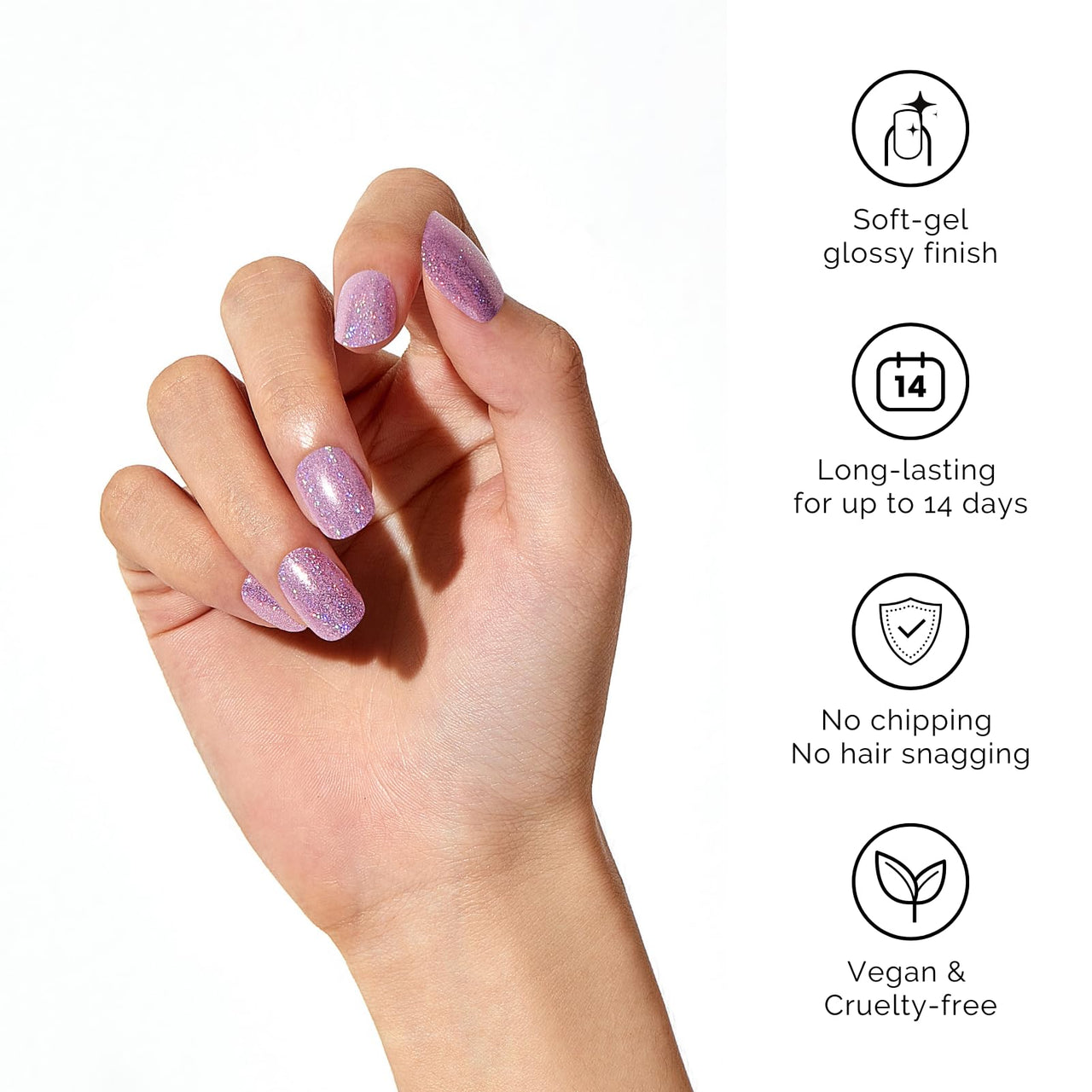 NAILOG Semi Cured Gel Nail Strips - 20 Pcs Nail Nail Wraps | Buy 2 Get 1 UV Lamp | Extra Long Nail Wraps With Glossy Gel Finishing | Coco