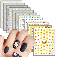Thumbnail for 12 Sheets Flowers Nail Art Nail Nail Wraps with 8 Sheets Thanksgiving Nail Art Nail Nail Wraps
