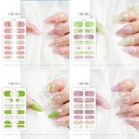 Thumbnail for 14 Sheets Spring Nail Nail Wraps Nail Nail Wraps Semi Cured Gel Strips Supplies Flowers Decals With File Full Wrap Polish Nail Nail Wraps for Women Girls DIY Decorations