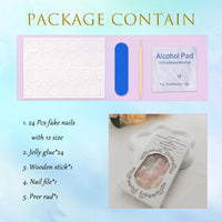 Thumbnail for Extra Short Press on Nails Square Nude Ombre Fake Nails Press ons White Glue Stick on Nails with Designs Full Cover Acrylic Glossy Artificial Cute False Nail for Women Girls 24 Pcs