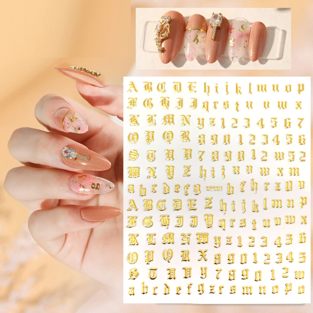 30 Sheets Black Nail Nail Nail Wraps and 12 Sheets Gold Nail Nail Nail Wraps