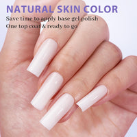 Thumbnail for BTArtboxnails Square Gel Nail Tips Long - Pre Colored Milky White Soft Gel Nail Tips, Milky White Press on Nails, Natural XCOATTIPS Pre Applied Tip Primer