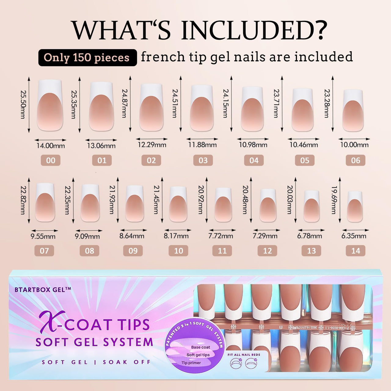 Btartboxnails Xcoattips French Tip Nails, gel nail wraps – french long – CrazyGels