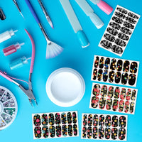 Thumbnail for XEAOHESY 168 Pieces 12 Sheets Black White Flower Nail Nail Wraps for Short Nails with Nail File Flower Nail Polish Strips Self-Adhesive Gel Nail Strips Nail Nail Nail Wraps Full Nail Nail Wraps for Nail Art