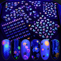 Thumbnail for 30 Sheets Black Nail Nail Nail Wraps and 24 Sheets Fluorescent Nail Nail Nail Wraps