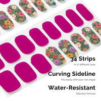 Thumbnail for Nailog Semi Cured Gel Nail Strips 34 pcs| Long Lasting Nail Polish Sticker Wraps with Glossy Gel Finish, Retro Jungle