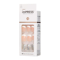 Thumbnail for KISS imPRESS Press-On Manicure, Nail Kit, PureFit Technology, Short Press-On Nails, 'Time Slip', Includes Prep Pad, Mini Nail File, Cuticle Stick, and 30 Fake Nails