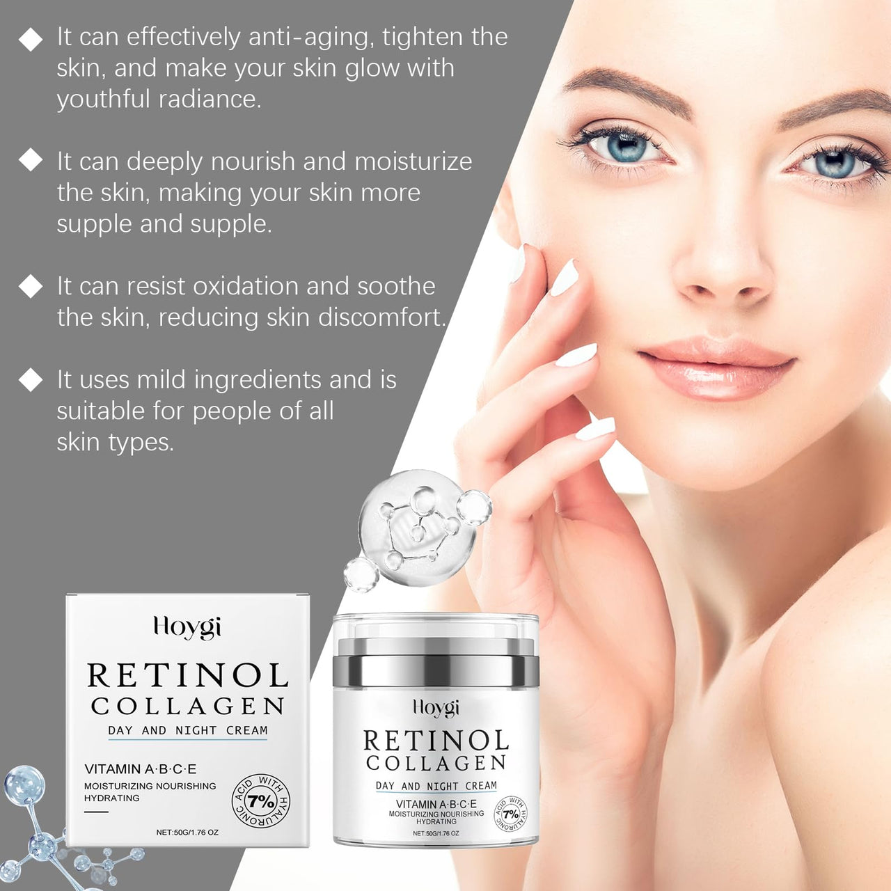 Retinol Renewal Cream, Formulated with Vitamin C, Vitamin E and Collagen