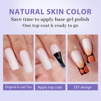 Thumbnail for BTArtboxnails Square Gel Nail Tips Long - Pre Colored Milky White Soft Gel Nail Tips, Milky White Press on Nails, Natural XCOATTIPS Pre Applied Tip Primer
